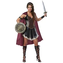 Карнавальная фантазия на Хэллоуин, римский воин, косплей, женское интересное платье Вечерние, средневековый, Спарта, Гладиатор, костюм принцессы