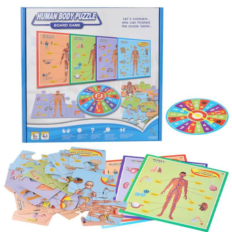 

Candice guo paper human body puzzle game desktop board turntable nerves muscles skeleton organs learning baby birthday gift 1set