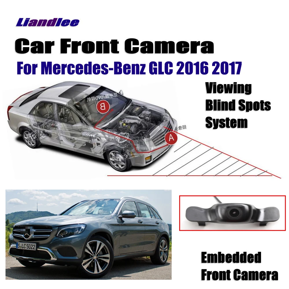 

Liandlee Car Front View Camera For Mercedes Benz GLC 2016 2017 Logo Embedded Camera Cigarette Lighter / 4.3" LCD Monitor Display