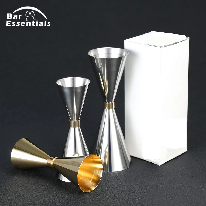 304 stainless steel Mr Slim Jigger Measuring cup gold ring cup bar