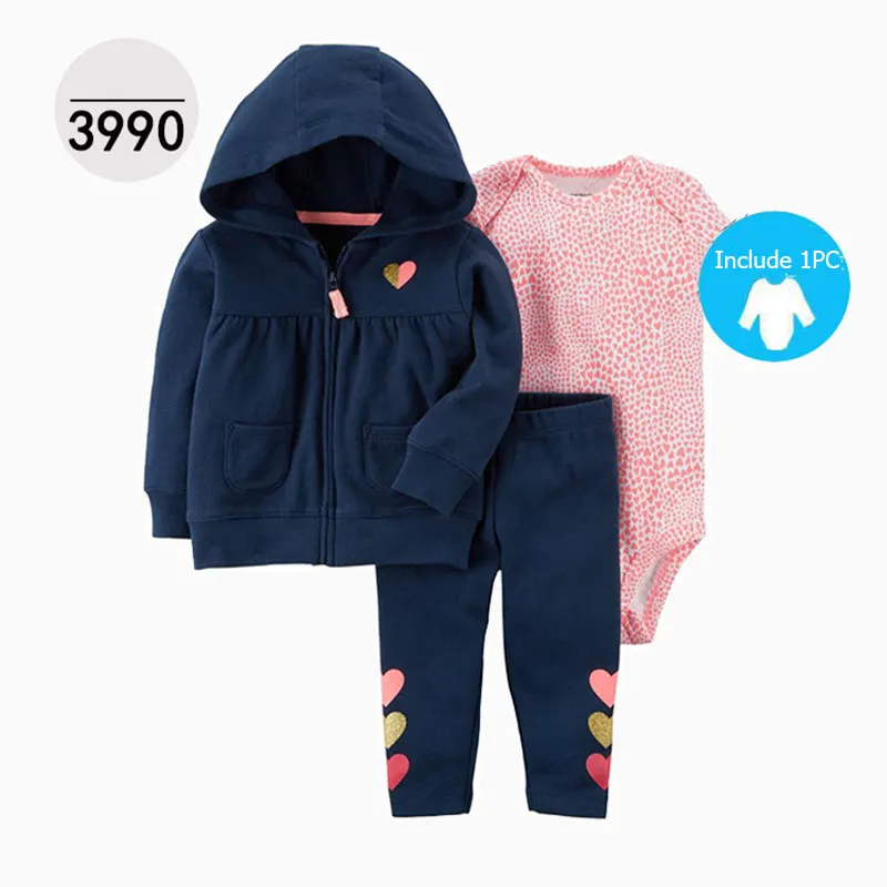 Cotton Baby Set Fashion 6-24M Toddler Boy Girl Spring Autumn Outfit Coat+PP Pants+Bodysuit 3PCs Sets New Baby Cartoon Clothes (10)