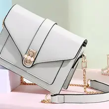 Женские Новые кожа из натуральной кожи сумки модные через плечо с цепочкой лоскут сумки