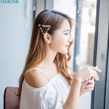 Красивые женские Геометрические треугольные чернила леопардовые заколки для волос аксессуары jan17