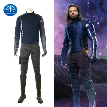 

The Avengers Infinity War Cosplay Winter Soldier Cosplay Costume Men Halloween Bucky Barnes Costume For Adult Custom Made