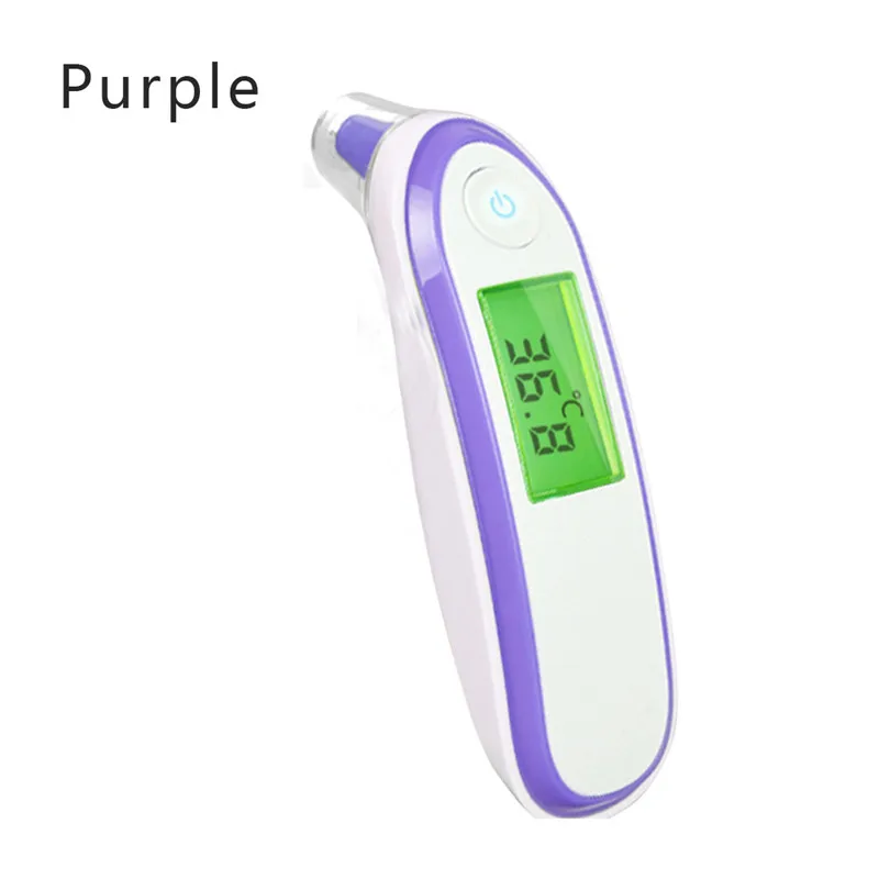 purple CYSINCOS ушной лоб термометр цифровой медицинский инфракрасный термометр для детей и взрослых по Фаренгейту и конверти - Цвет: purple