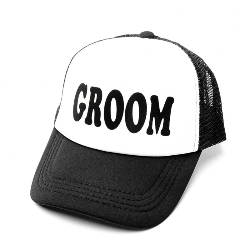 

Groom Drinking Team Print Trucker Hat Men Hip-Hop Snapback Baseball Mesh Cap New