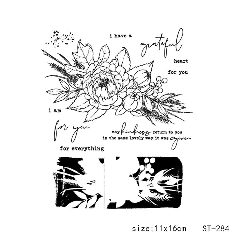 

AZSG Blooming big flower Clear Stamps/Seals For scrapbooking DIY Card Making/Album Silicone Decoration crafts 11*16cm