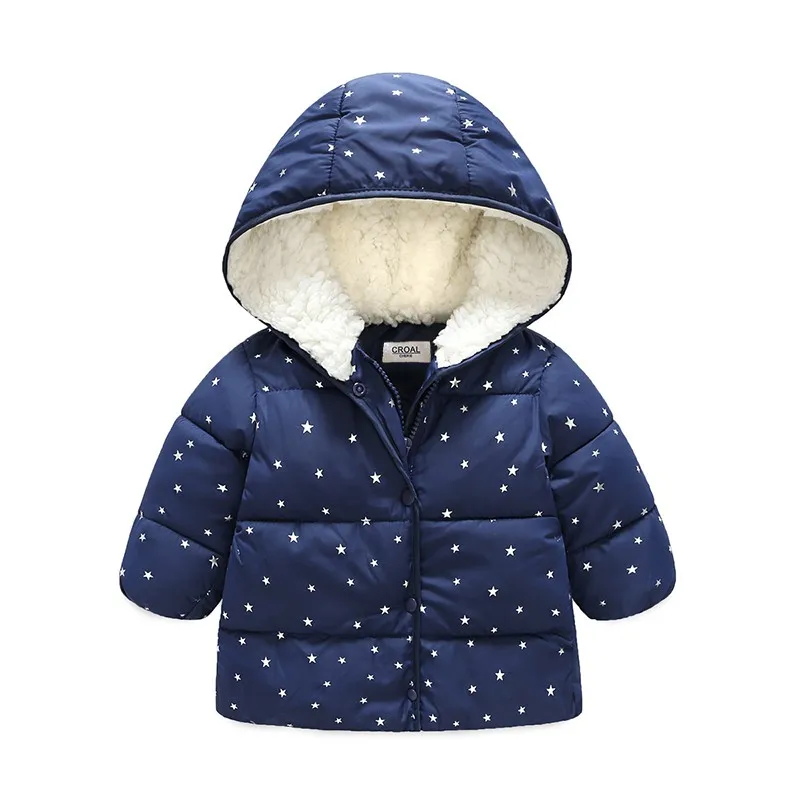 CROAL CHERIE 80-120cm Warm Fleece Hat Baby Winter Jacket And Coat For Boys Velvet Cotton Padded Hooded Kids Girls Jacket  (10)