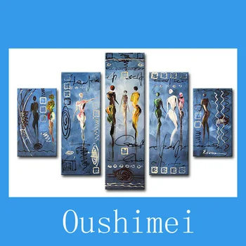 

Handmade 5 Piece Modern Abstract Oil Paintings On Canvas Wall Art Game Of Thrones Figure Paintings For Living Room Home Decor