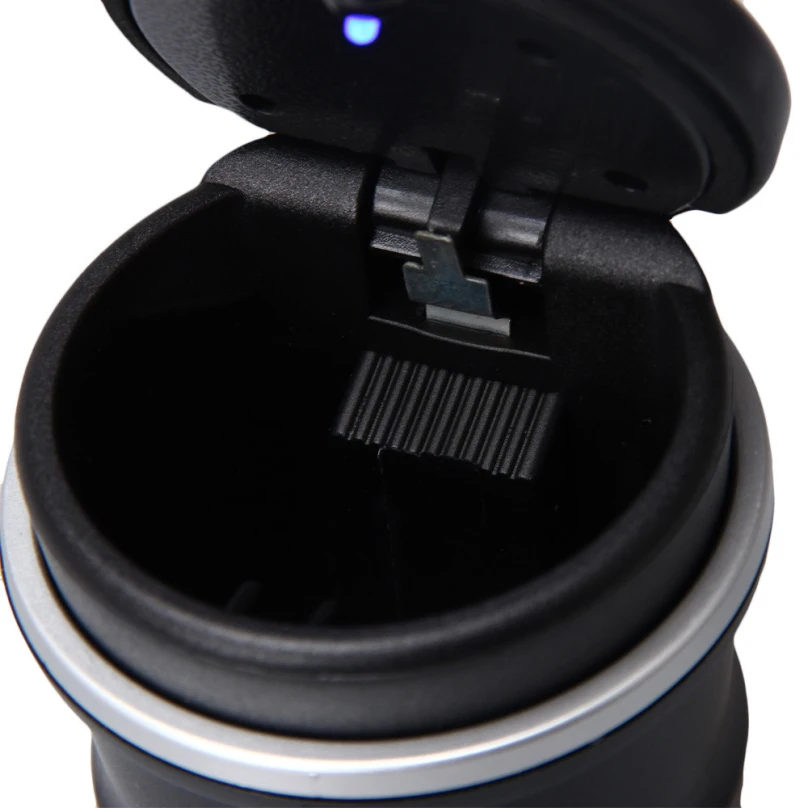 Classic Car Ashtray Smokeless, Plastic Body with LED Light in Black