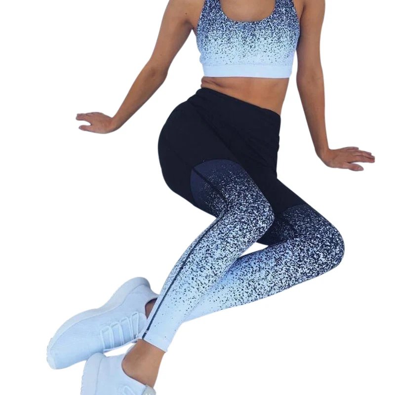 

Women Yoga Pants Fitness Clothing Sports Gradient Color Leggin Women Breathable Quick Dry Fitness Sports Tights Athletic Leggin