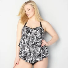 Женский купальник размера плюс, 2 шт., пуш-ап, бикини, купальный Купальник Монокини, цельный сексуальный купальник, одежда плюс удобрения