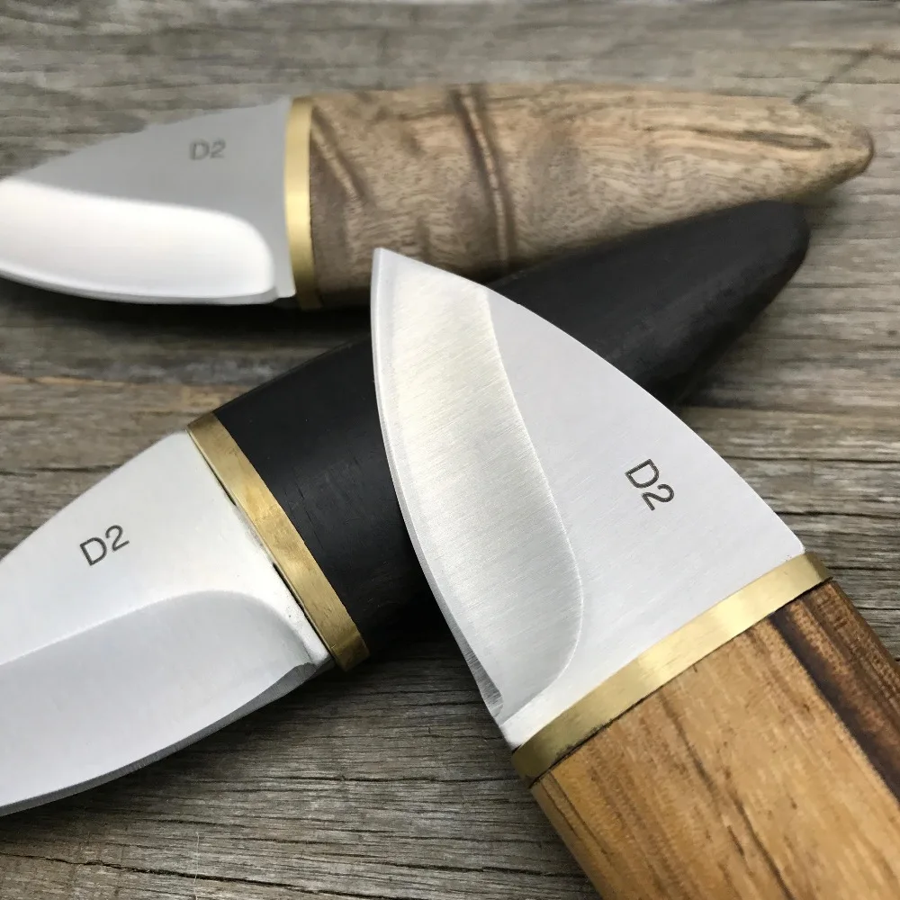 LDT Mini Olive Fixed Blade Knife D2 Blade Sandal Wood Handle Pocket Knives Survival Hunting Camping Straight knife EDC Tools