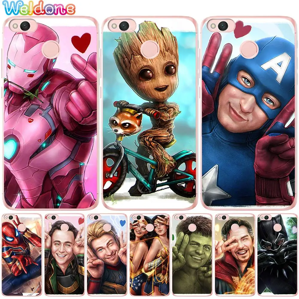 

Marvel Groot Spiderman Iron Man Phone Case For Xiaomi Mi5X Mi a1 a2 Mi6X Mi 8 9 Redmi Y1 Lite 6A 6 4A Note 4X 5A 6 7 Etui cases