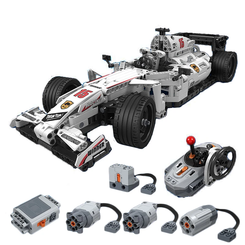 Новый 729 шт Technic MOC F1 Supercars пульт дистанционного управления RC гоночный автомобиль