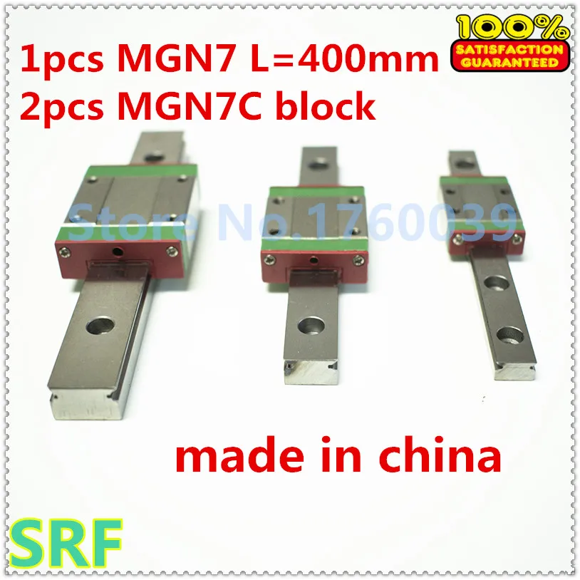

1pcs 7mm width Mini linear guide rail MGN7 L=400mm +2pcs MGN7C Block Carriage Miniature linear guide way for CNC parts
