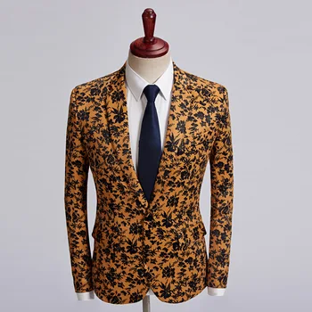 

The new 2020 brown printed dress men leisure suit host take a suit