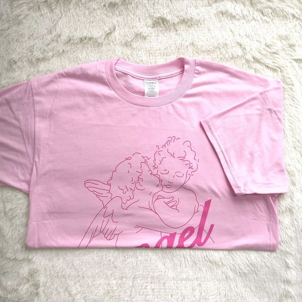 2019 модные Kawaii Angel напечатаны женские футболки из чистого хлопка свободное