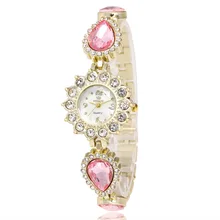 De haute qualité cristal de mode marque de luxe or femmes quartz bracelet montre R154 pierres précieuses robe montres montres reloj mujer