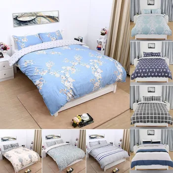 

Duvet Doona Quilt Cover 100% Cotton 3 Pieces Bedding Pillowcase Set Queen/King
