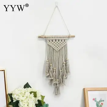 

2pcs Boho Macrame Wall Hanging Tassels Macrame Curtain Woven Scandinavian Wall Colgante Art Decor Tapestry Decoration For Home