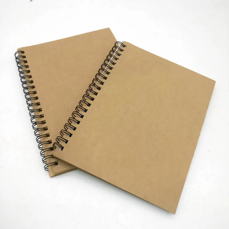 

Retro Blank Spiral Notebook Paper 50 Sheets Kraft Travel Journal Sketchbook Diary Drawing Writing Book Office School Supplies