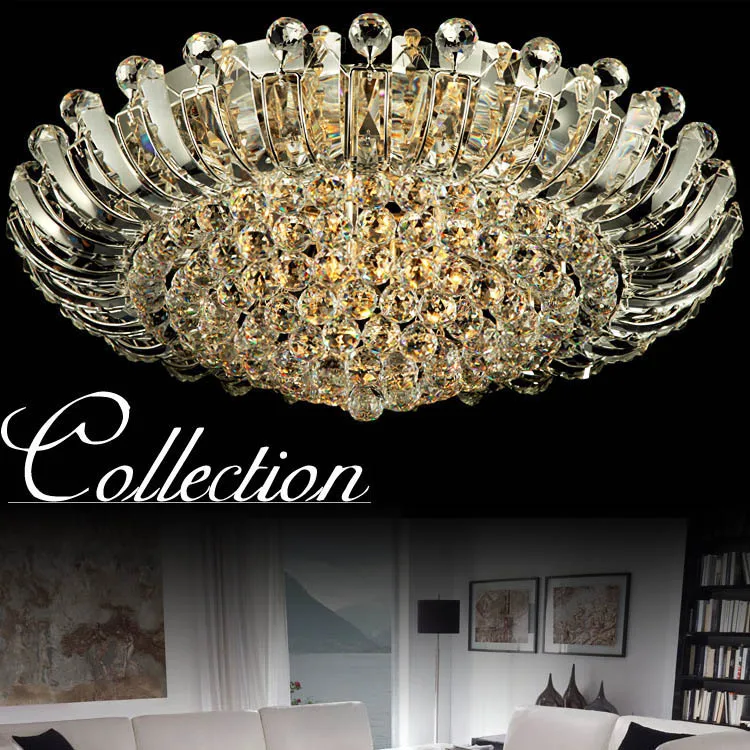 

Luxury K9 Crystal Ceiling Lamp Lighting Fixtures Round Lampara LED Techo Restaurant Light Home Decorative Lamps Lustre