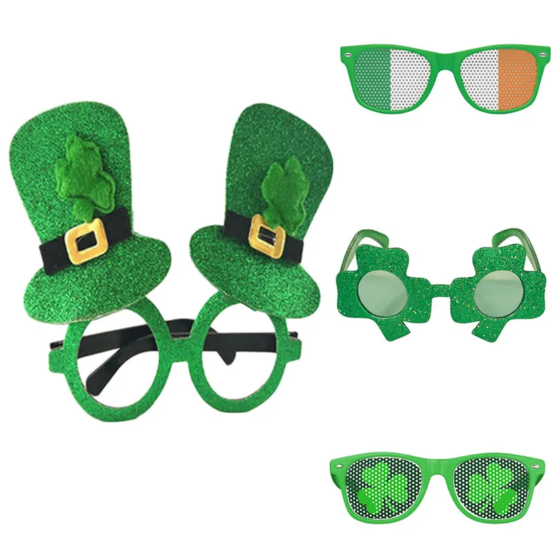 Cycling  Eyewear St. Patrick's Day Glasses Green Irish Adult Festival Funny Clover Green Hat Glasses Holiday Gift #2D05 (3)