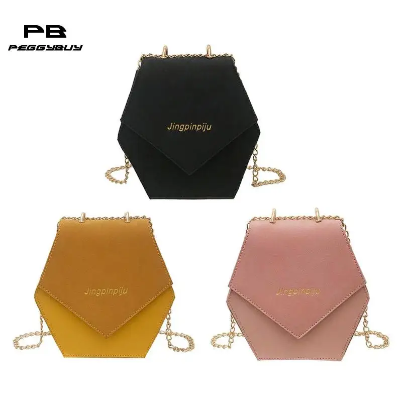 

Fashion Women PU Chain Shoulder Bags Geometric Polygon Casual Crossbody Bag