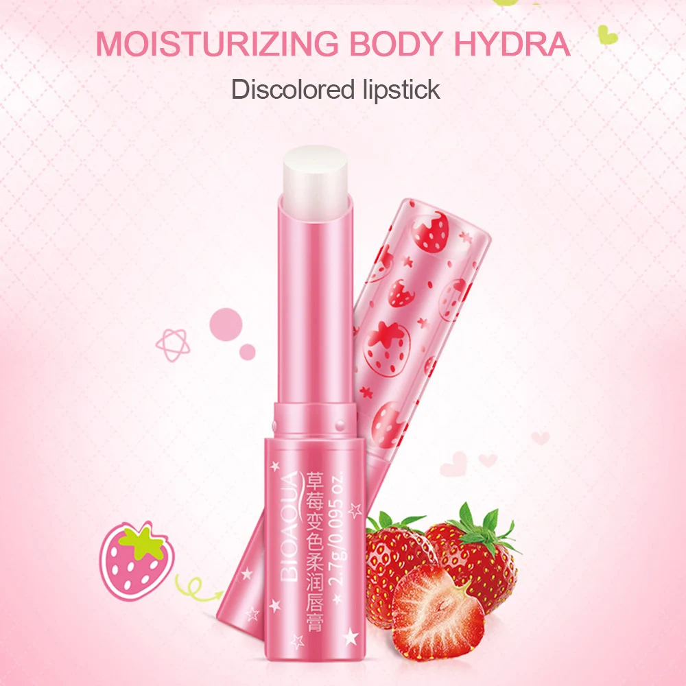 Affordable Strawberry Flavor Color Change Moisturizing Lip Balm Lip Care Lip plumper Firming Lip Color Hydrating Lipstick TSLM2