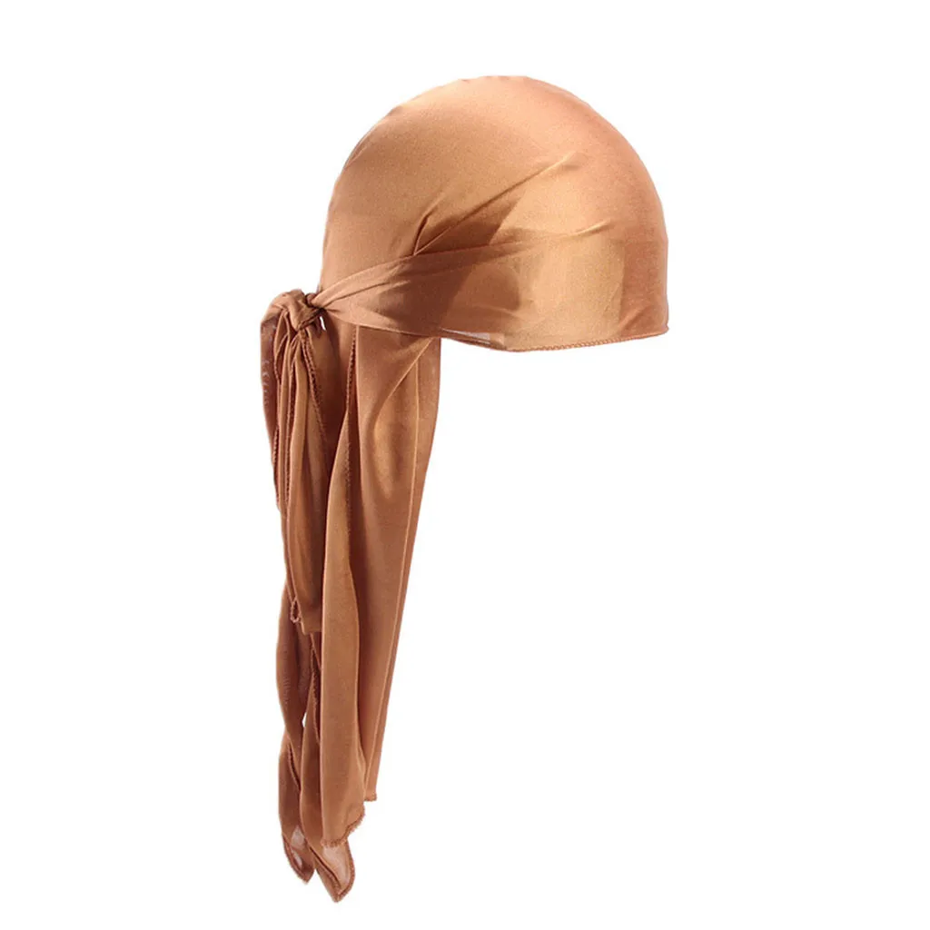 

2019 Fashion Men/Women Silk Polyester Bandana Hat Durag Rag Tail Headwrap Headwear Gift autumn Warm Winter Hat Ski Chic Cap