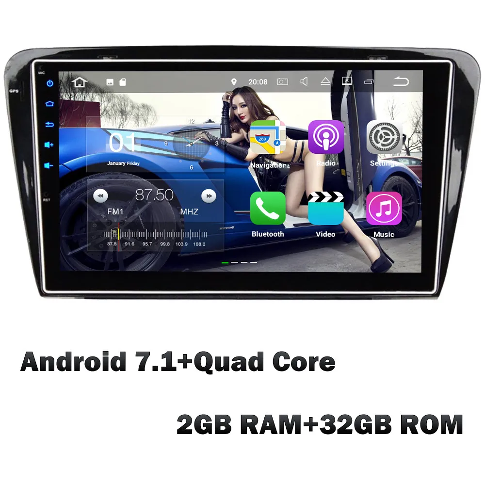 10," 4G wifi Восьмиядерный Android 8 4 Гб ОЗУ 32 Гб ПЗУ RDS BT AM автомобильный DVD мультимедийный плеер gps Navi для Skoda Octavia A7 - Цвет: Android 7 x 32GB ROM