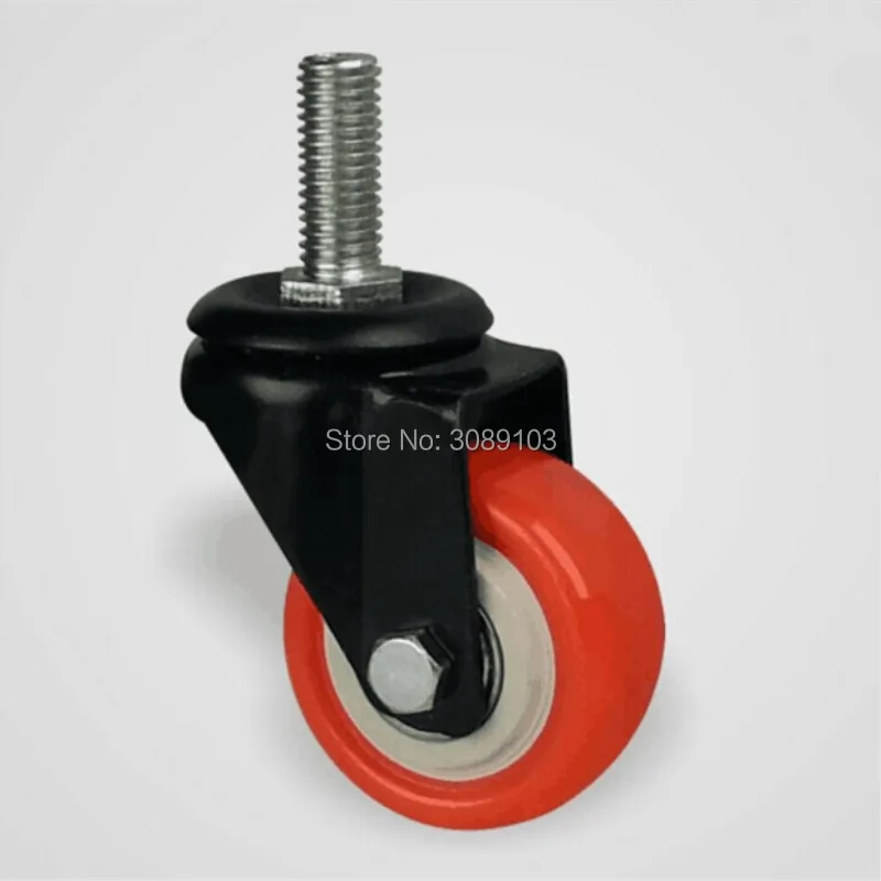 4PCS 1.5 inch rough diamond screw brake small pu castersmall casters