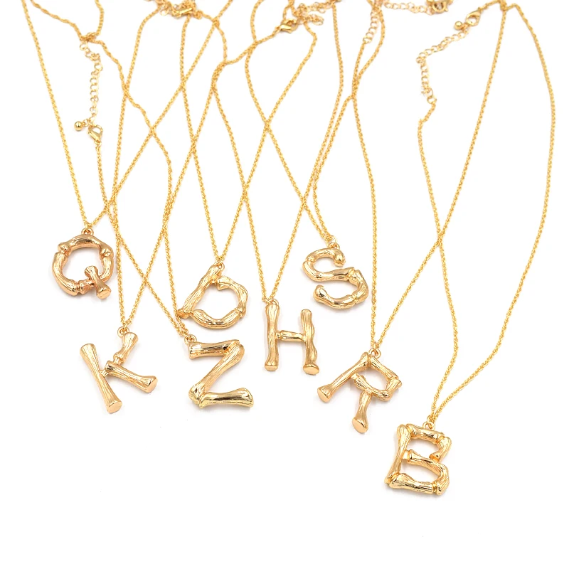HUANZHI письмо Преувеличение личности золотой цвет металлический кулон сплав простые длинные цепочки ожерелья для женщин вечерние Ювелирные изделия Подарки