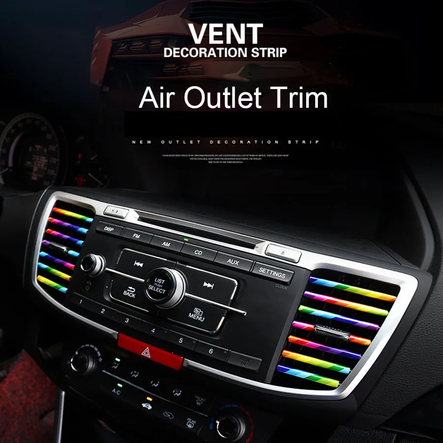 VVVIST 10PCS Car-styling Plating Air Outlet Trim 20cm Interior Moulding Strip Air Vent Grille Switch Car Interior Accessories VVVIST 10PCS Car-styling Plating Air Outlet Trim 20cm Interior Moulding Strip Air Vent Grille Switch Car Interior Accessories