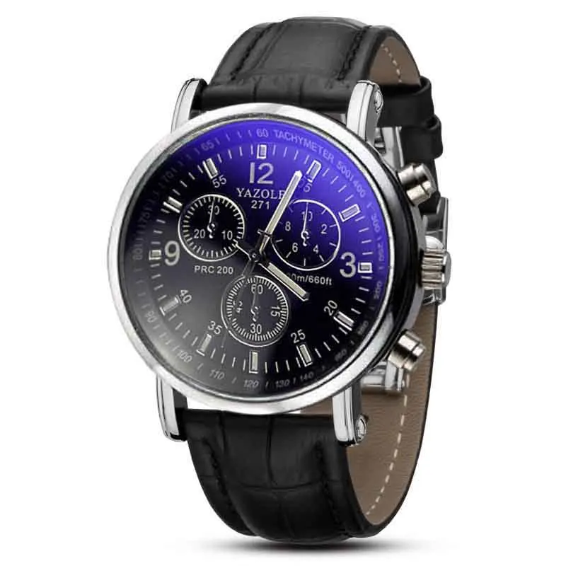 Простой Для мужчин Стекло кварцевые часы модные Искусственная кожа Повседневное мужчины часы бизнес класса Relogio masculino Элитный бренд Для мужчин кварцевые часы