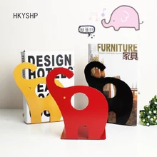 HKYSHP 2 шт./пара милый слон металлические книжные концы блокнот для творчества Полки книжная полка школьные офисные принадлежности