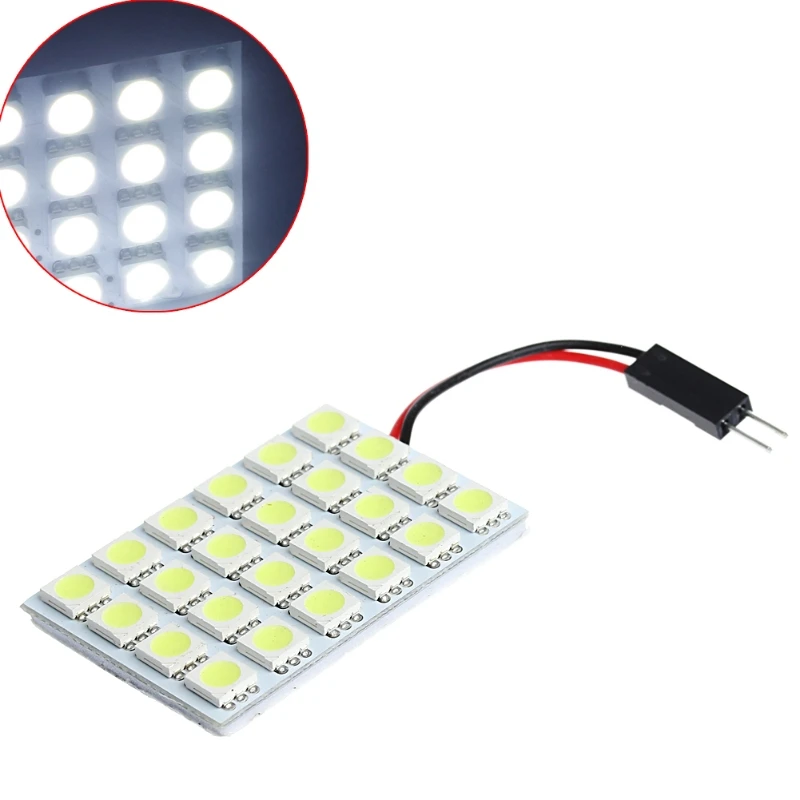 

1Pc 24SMD 5050 T10 BA9S LED Festoon Dome Light Panel Interior Lamp Bulb DC 12V
