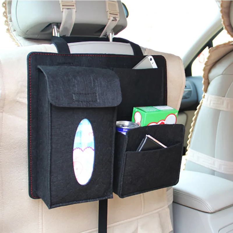 

Car Storage Bag Universal Seat Back Organizer Bags Felt Backseat Holder Multi-pockets Container NR-shipping