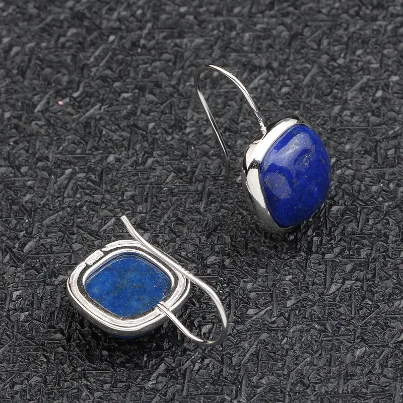 Женские серьги подвески из серебра 925 пробы с натуральным квадратом|earrings for|earrings