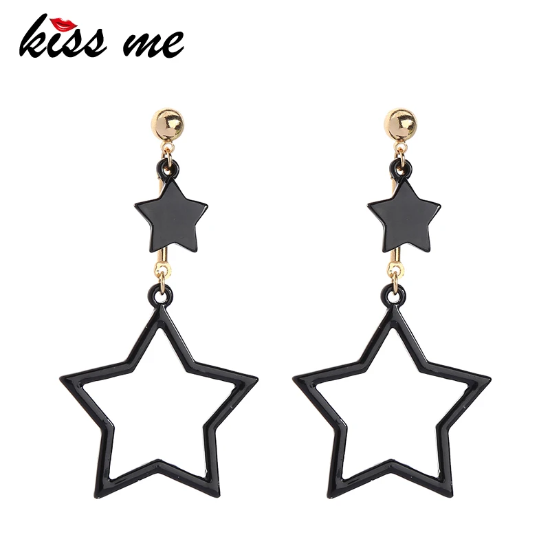 

KISS ME Star/ Pentagram Dangle Earrings Korean Cute Zinc Alloy Earrings for Women Fashion Accessoires