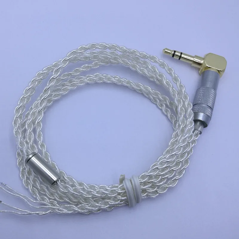 RY-c11 1,2 м DIY Замена кабеля 3,5 мм с серебряным покрытием Модернизированный проволока 4 многожильный провод кабель для ремонта Сделай Сам HIFI кабель для наушников - Цвет: RY-c11 L PLUG open