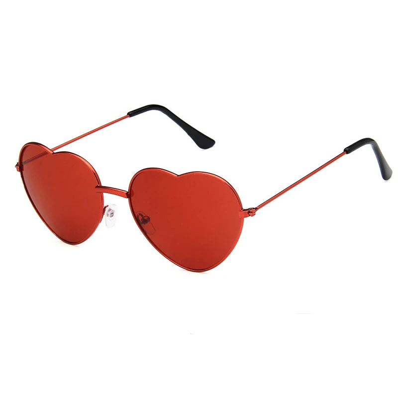 Ladies Heart Shaped Sunglasses Women Metal Frame UV400 yuanzhiweilai Brand Designer Cat Eye Sun Retro glasses - Цвет линз: SGU2