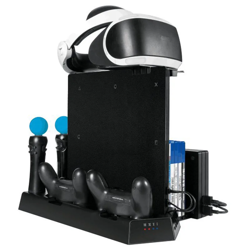 

For PS4/PS4 Slim/PS4 PRO Vertical Stand with Cooling Fan Cooler Dual Controller Charger Charging Station for SONY Playstation 4