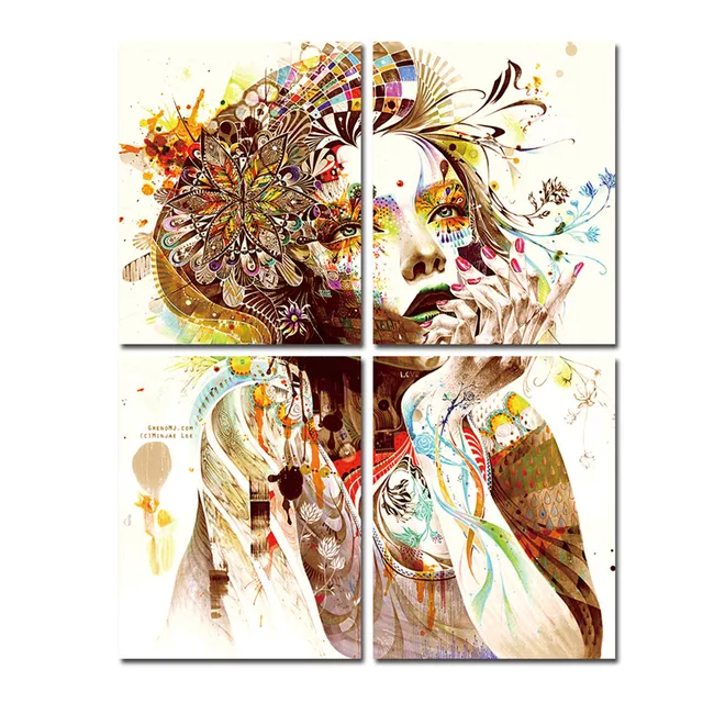 Coloré Fille Toile Peintures Pour Chambre Mur Moderne Peintures Prêt