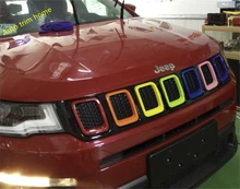 

Lapetus Front Head Grille Grill Decoration Ring Molding Garnish Cover Trim Colorfull For Jeep Compass 2017 - 2021 ABS
