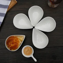 Gota de água tigela de cerâmica, tigela de bolo de queijo, prato branco para a festa de bar e cozinha