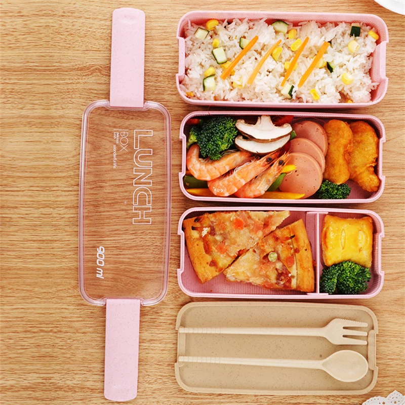 

900ml Lunch Boxes Containers Food Microwave Bento Box For Kids Picnic Food Containers Portable Food Storage Box Lunch Box