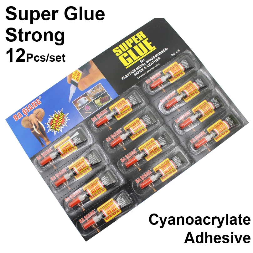 12Pcs/set Liquid Super Strong Glue Cyanoacrylate Adhesive Wood Paper Metal Textile Fabric Rubber