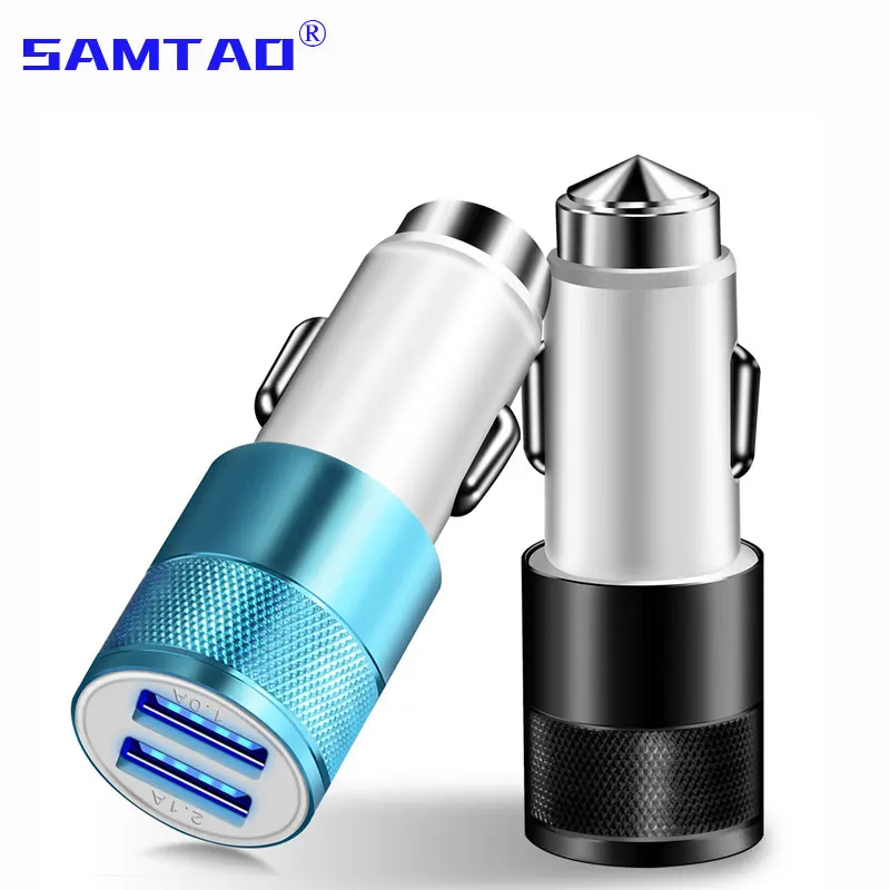 

SAMTAO Smart Fast Mini Car Phone Charger Dual USB mini Car USB Chargers 2.1A Charging 2 USB Port Car-Charger for iPhone Samsung